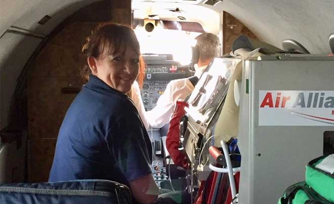 In The iPMI Picture: Embrace Senior Transport Nurse Ann Jackson during a neonatal mission